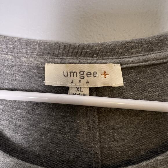 Umgee Short Sleeve T Shirt Dress Embroidered Floral Sz XL Gray Boho Loungewear - Picture 8 of 11